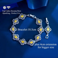 Four Leaf Flower Tennis Bracelets CWW Zircons Luxury Yellow Pink White Blue CZ Crystal  💎