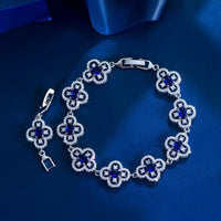 Four Leaf Flower Tennis Bracelets CWW Zircons Luxury Yellow Pink White Blue CZ Crystal  💎