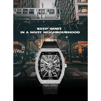 Frank Style watch men's sfull diamond barrel men's watch ⏱️