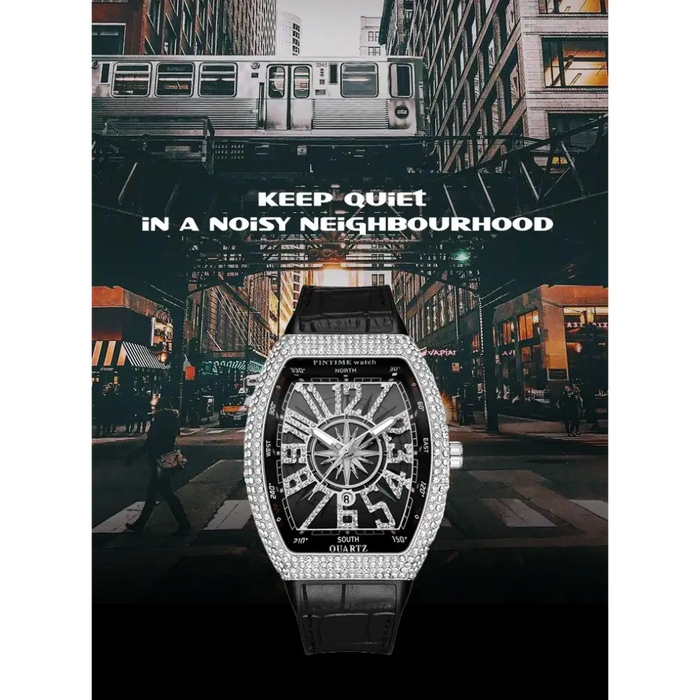 Frank Style watch men's sfull diamond barrel men's watch ⏱️