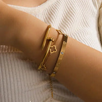 French Lucky Clover Women's Bracelet Set High Quality Stainless Steel ✨
