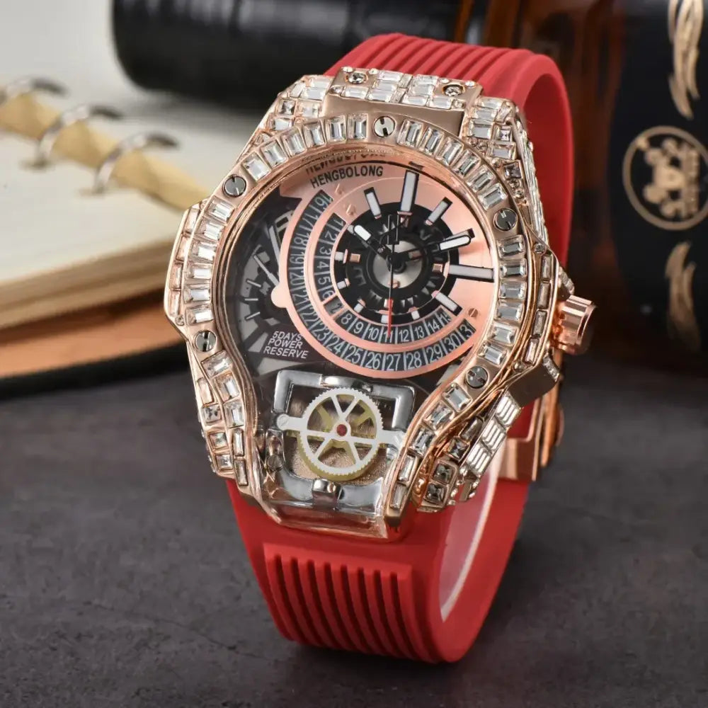 Full diamond Classic Quartz Watches Mens Case Business Luxury 💎