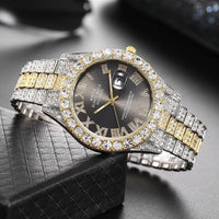 Full Diamond Iced Out Alloy Decoration Quartz Watch for Men Luxury 💎