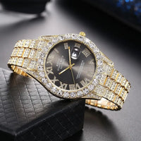 Full Diamond Iced Out Alloy Decoration Quartz Watch for Men Luxury 💎