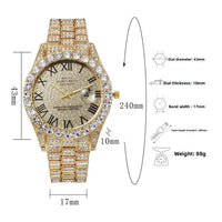 Full Diamond Iced Out Alloy Decoration Quartz Watch for Men Luxury 💎