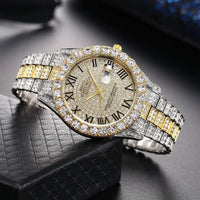 Full Diamond Iced Out Alloy Decoration Quartz Watch for Men Luxury 💎