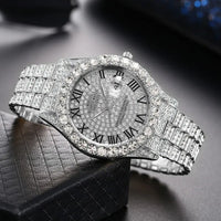 Full Diamond Iced Out Alloy Decoration Quartz Watch for Men Luxury 💎