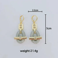 Full diamond luxury women's necklace earrings punk collarbone chain ✨