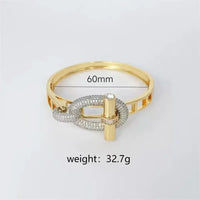 Full diamond luxury women's necklace earrings punk collarbone chain ✨