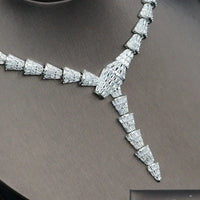 Full Diamond Serpentine Necklace Jewelry Set Light Luxury Premium Zircon Four Piece Set 💎