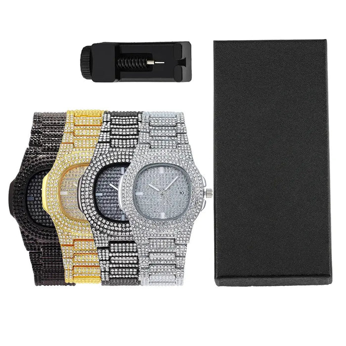 Full Diamonds Wrist Watch Bundled Jewelry Gift Box 💎