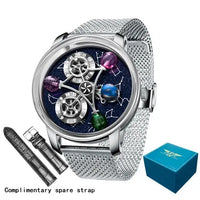 Galaxy Astronomia Automatic Mechanical Watch – Starry Twelve Constellations Sapphire Leather ⌚️