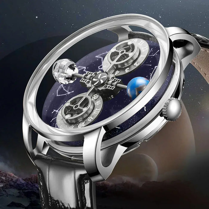 Galaxy Astronomia Automatic Mechanical Watch – Starry Twelve Constellations Sapphire Leather ⌚️