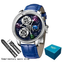 Galaxy Astronomia Automatic Mechanical Watch – Starry Twelve Constellations Sapphire Leather ⌚️