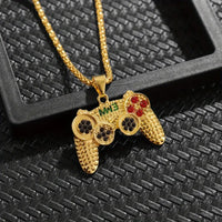 Gamer Controller Pendant Necklace Jewelry, Unplated Alloy Chain ✨
