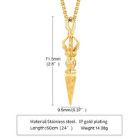 GANDHANRA STAINLESS STEEL VAJRA DAGGER PATRON SAINT AMULET NECKLACE✨