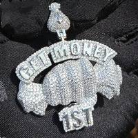 Get Money Necklace with Pendant Charms Tennis Chain Color Gold 💎