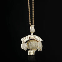 Get Money Necklace with Pendant Charms Tennis Chain Color Gold 💎
