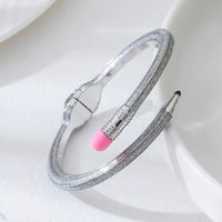 Luxury Cross Enamel Cuff Bracelet – Shiny Open Bangle for Women ✨