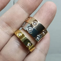 Gold Rose Gold Silver Color Plated Love Diamond Studded Rings 💍