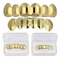 Gold Silver Plated HIP HOP Tooth Grillz Top& Bottom  Teeth Set 🦷