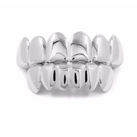 Gold Silver Plated HIP HOP Tooth Grillz Top& Bottom  Teeth Set 🦷