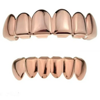 Gold Silver Plated HIP HOP Tooth Grillz Top& Bottom  Teeth Set 🦷