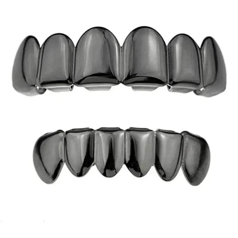 Gold Silver Plated HIP HOP Tooth Grillz Top& Bottom  Teeth Set 🦷