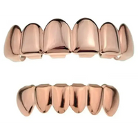 Gold Silver Plated HIP HOP Tooth Grillz Top& Bottom  Teeth Set 🦷