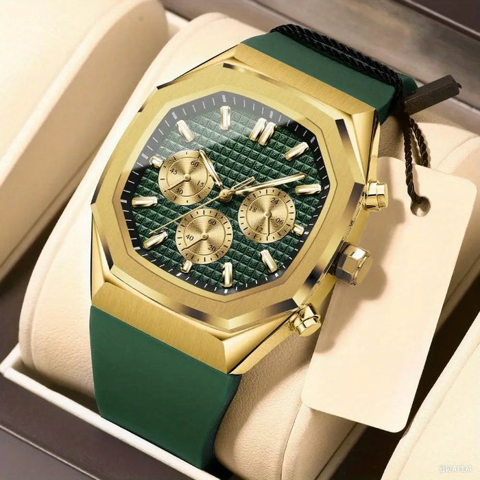 Golden Brand Luxury Calendar Men's Watch Large Dial ⌚️