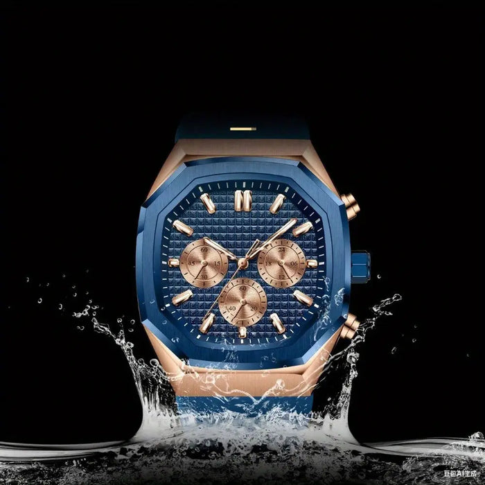 Golden Brand Luxury Calendar Men's Watch Large Dial ⌚️