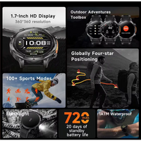 GPS Smartwatch for Men 1.7 HD Screen Military Smart Watch Flashlight IP68 Waterproof ⌚️
