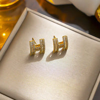 H Letter Ear Female Design High-grade Sense Stud Earrings ✨