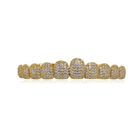 Hip Hop 10/10 Iced Out CZ Stone Teeth Grillz Punk Rapper Cubic Zirconia 💎
