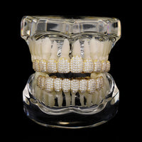 Hip Hop 10/10 Iced Out CZ Stone Teeth Grillz Punk Rapper Cubic Zirconia 💎