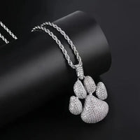 Hip Hop Ice Dog Claw Pendant Synthesis Zirconia Bear Claw Necklace Men Women 💎