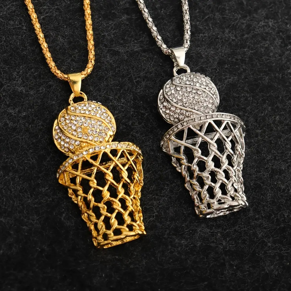 Hollow Electroplated Basketball Necklace Unisex Jewelry 🏀 - accessories