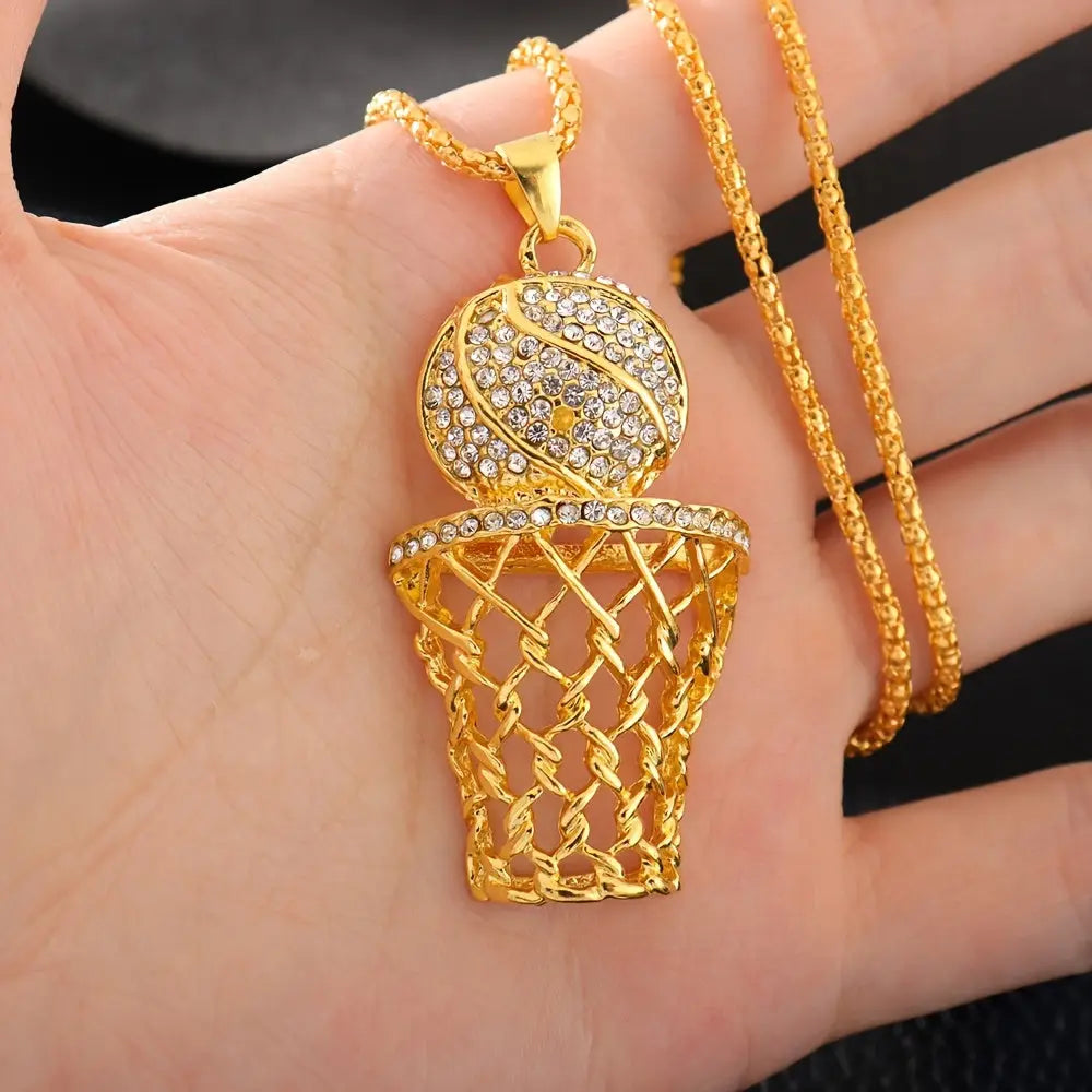 Hollow Electroplated Basketball Necklace Unisex Jewelry 🏀 - Golden hollow basketball - accessories