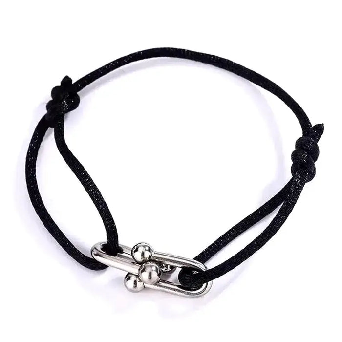 Horseshoe U Lock Adjustable Rope Braided Bracelet ✨