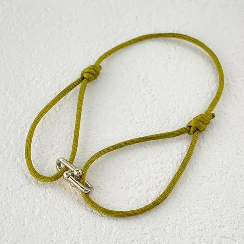 Horseshoe U Lock Adjustable Rope Braided Bracelet ✨