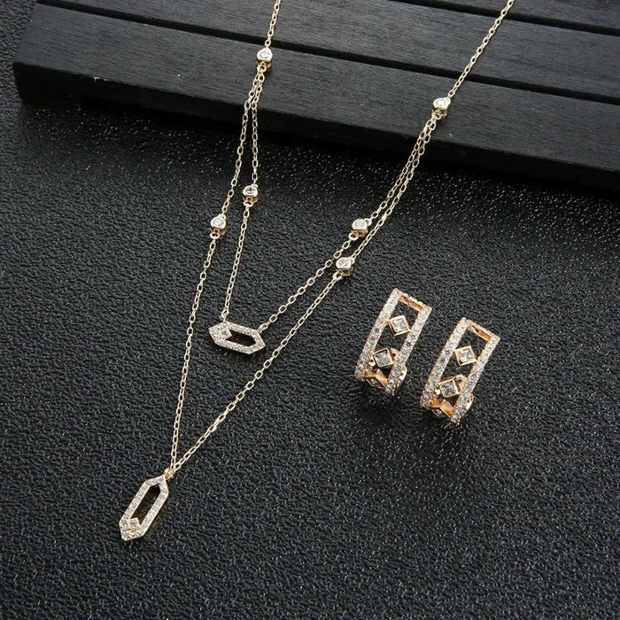 Initial Necklace earring Sets Stackable Necklace 💎