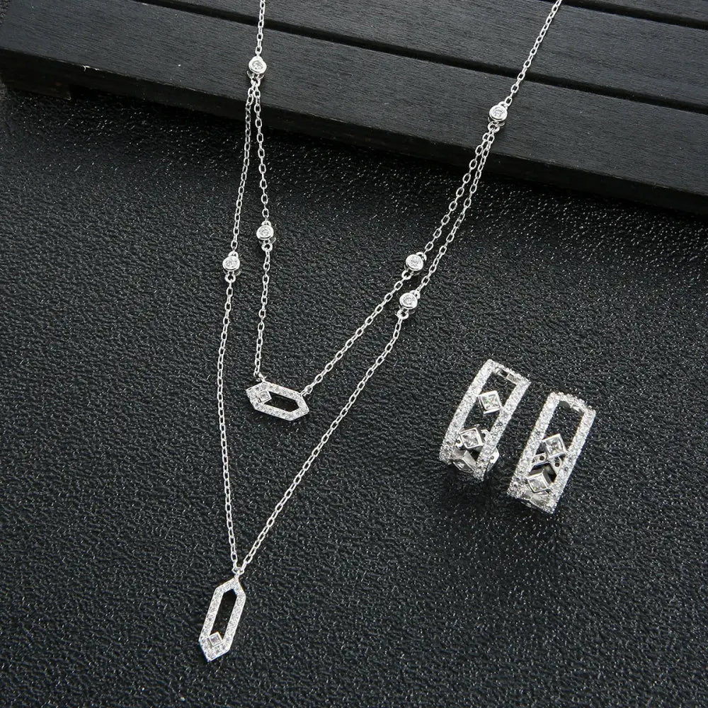 Initial Necklace earring Sets Stackable Necklace 💎
