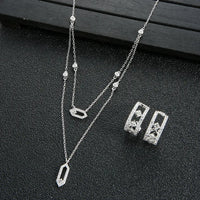 Initial Necklace earring Sets Stackable Necklace 💎