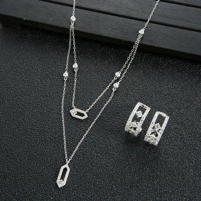 Initial Necklace earring Sets Stackable Necklace 💎
