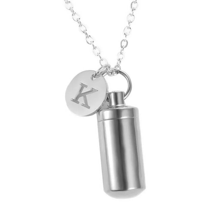 Letter Charm Cremation Necklace for Ashes Holder Bottle Urn Jewelry ✨