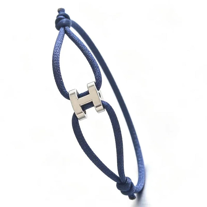 Letter H Pig Nose Adjustable Rope Bracelet ✨