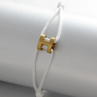 Letter H Pig Nose Adjustable Rope Bracelet ✨