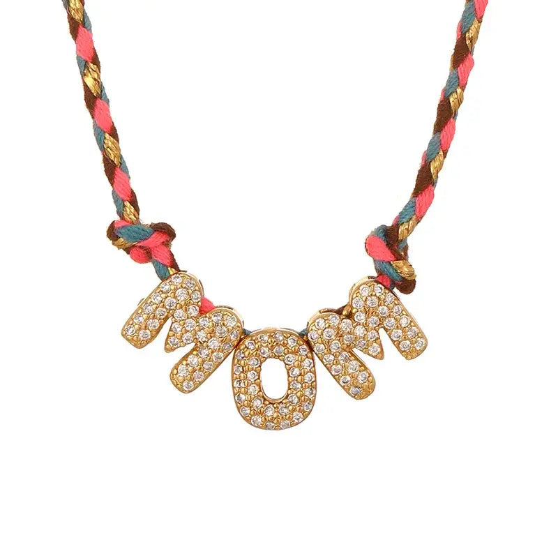 Letter Pendant Necklace MAMA MOM LOVE AMOR Jewelry 💎