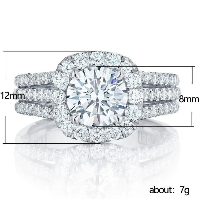 Light luxury classic 925 sterling silver square moissanite ring as a jewelry 💍