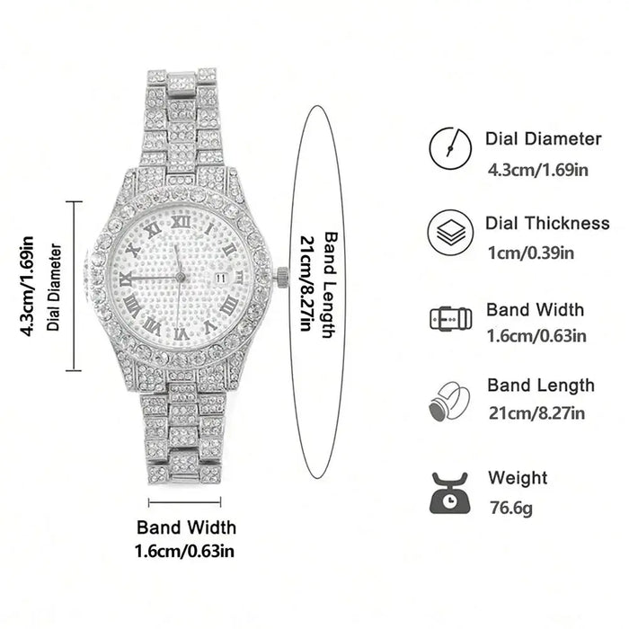 Luxurious hip-hop style watch-bracelet diamond for men and women 💎